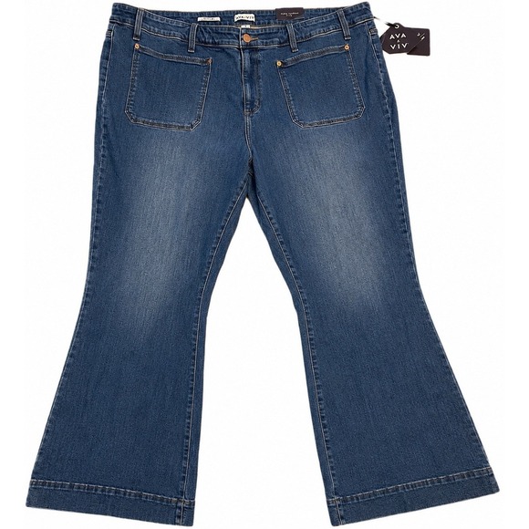 Ava & Viv Denim - Ava & Viv High Rise Flare Jeans Women's Size 26 No Gap Waistband NWT